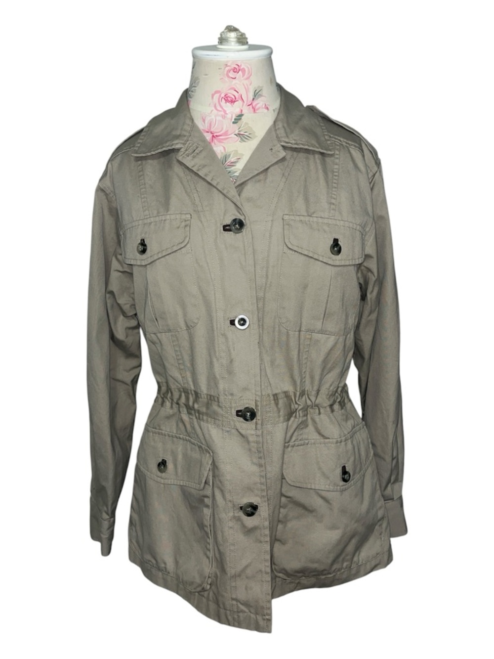 TravelSmith Women’s Safari Jacket Size S Khaki Beige Bush Poplin Hiking Travel